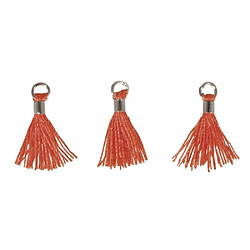 Rayher 3 Mini-pompons avec œillet 15 mm - orange