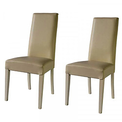 Dansmamaison Duo de chaises en similicuir Beige - VENISE