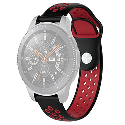 Wewoo Bracelet pour montre connectée Bande de double couleur Galaxy 46mm noir rouge 