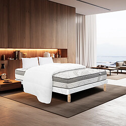 LUXURY LITERIE Ensemble matelas ViscoPlus 140x200 cm + sommier blanc ep 13cm + 2 oreillers + couette •Dimensions du couchage: 140x200 cm
•Type de matelas: Mousse, memosoft100
•Epaisseur du matelas: 26 cm
•Matelas livré roulé compressé
•Traitement de protection: Anti-acarien, Anti-bactérien, Hypoallergénique
•Revêtement-Coutil certifié Oeko-tex®
- 2 oreil