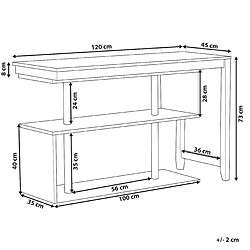 Beliani Bureau effet bois clair et blanc avec étagères 120 x 45 cm CHANDLER