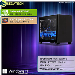 Sedatech Mini-PC Gamer • AMD Ryzen 7 5700X • RTX4060 • 16Go RAM • 1To SSD M.2 • Windows 11