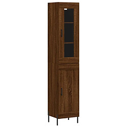 vidaXL Buffet haut Chêne marron 34,5x34x180 cm Bois d'ingénierie