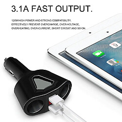 Universal Chargeur de voiture Affichage numérique Cigarette Lighter Dual USB Charger Mobile Phone Mobile