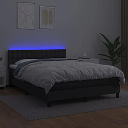 Avis vidaXL Sommier à lattes de lit avec matelas et LED Noir 140x190cm