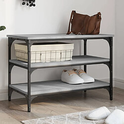 Maison Chic Banc à chaussures | Meuble de rangement à chaussures Meuble d'Entrée sonoma gris 70x38,5x49 cm bois d'ingénierie -MN54910