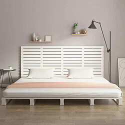 Avis Maison Chic Tête de lit scandinave,Meuble de chambre murale Blanc 166x3x91,5 cm Bois massif de pin -MN69842