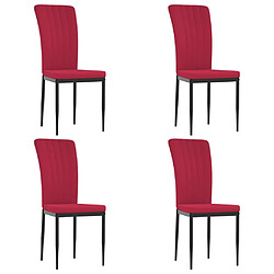 Maison Chic Lot de 4 Chaises à manger,Chaise pour cuisine Rouge bordeaux Velours -MN67904