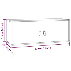 vidaXL Armoire murale Blanc 80x30x30 cm Bois de pin massif pas cher