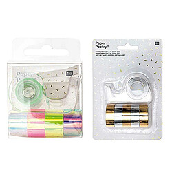 Rico 10 mini masking tapes iridescent 1,2 cm x 1,8 m - Or & argent, arc-en-ciel