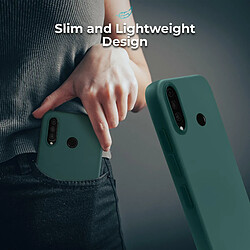 Moozy Lifestyle. Coque conçue pour Huawei P30 Lite, vert foncé – Coque en silicone liquide avec finition mate et doublure en microfibre douce.