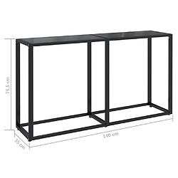 vidaXL Table console Noir 140x35x75,5 cm Verre trempé pas cher