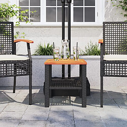 Avis Maison Chic Table de jardin | Table d'extérieur noir 40x40x42 cm résine tressée et bois acacia -GKD88745