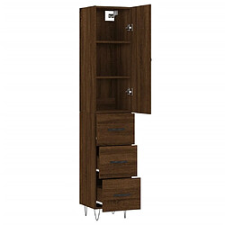 Avis vidaXL Buffet haut Chêne marron 34,5x34x180 cm Bois d'ingénierie