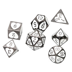 Acheter 7 Pièces Métal Polyédrique Dés D4 D6 D8 D10 D12 D20 Ensemble Jeu De Rôle Jeu 07