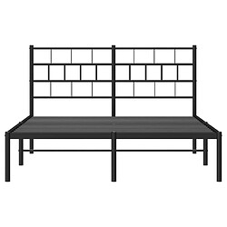 Maison Chic Lit adulte - Cadre de lit métal avec tête de lit,Structure du lit Contemporain pour chambre noir 140x200 cm -MN29599 pas cher