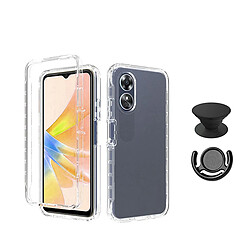 Kit Étui 3x1 360 Protection des Chocs + 1 SuppOrt GripHolder + 1 SuppOrt GripHolder Noir Phonecare pour Oppo A58 5G - Transparent / Noir 