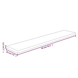 Avis vidaXL Panneau d'étagère 80x20x2,5 cm Bois de chêne massif non traité