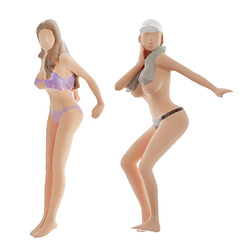 2 Pièces 1:64 Bikini Lave-auto Giel Figurines Scénario Jouets