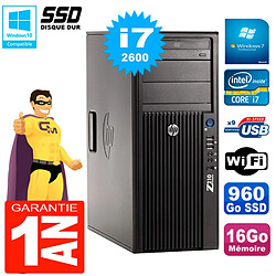 PC HP WorkStation Z210 Tour Core i7-2600 RAM 16Go SSD 960Go Graveur DVD Wifi W7 - Occasion