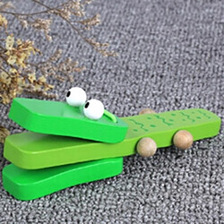 Totalcadeau Castagnette en forme de crocodile en bois jeu Montessori