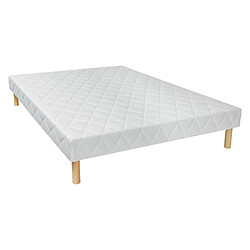 Vente-Unique Sommier déco tapissier 160 x 200 cm 14 lattes multiplis - Blanc - PANACEA de YSMÉE 