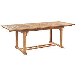 Beliani Table de jardin 160/220 x 90 cm Bois Bois clair JAVA