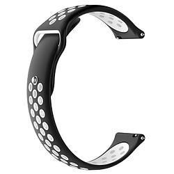 Wewoo Bracelet pour montre connectée Dragonne sport en silicone bicolore Huawei série 1 18 mm noir et blanc