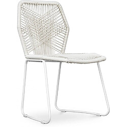 ICONIK INTERIOR Chaise de jardin Frony - Piètement blanc Blanc