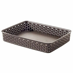 CURVER Panier de rangement A4 My Style - Pour Bureau, Entree, Salon, Salle de Bain -35,8x26,2x6 cm - Chocolat