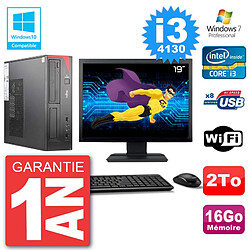 PC Fujitsu Esprimo E520 Ecran 19" i3-4130 RAM 16Go 2To Graveur DVD Wifi W7 - Occasion