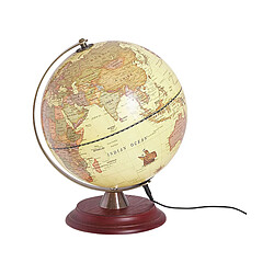 Beliani Globe terrestre jaune avec LED 30 cm VESPUCCI