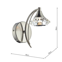 Acheter Luminaire Center Applique murale Luther chrome satiné et cristal 1 ampoule