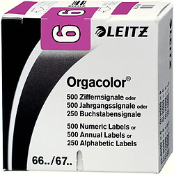 LEITZ Etiquette numérique Orgacolor '6', rouleau, violet () 