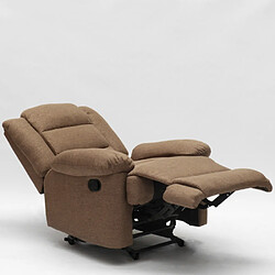 LE ROI DU RELAX Fauteuil relax en tissu design repose-pieds inclinable 4 roues Maura | Couleur: Marron pas cher