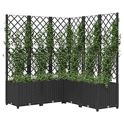 Avis Maison Chic Jardinière,Bac à fleurs avec treillis - pot de fleur Noir 120x120x136 cm PP -GKD94377