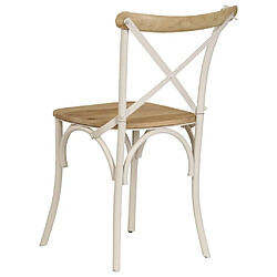 Acheter vidaXL Chaises à dossier croisé lot de 6 blanc bois de manguier massif