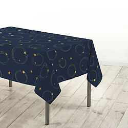 Douceur D'Interieur Nappe rectangulaire antitache et infroissable Etoiles scintillantes - 150 x 240 cm - Bleu et or