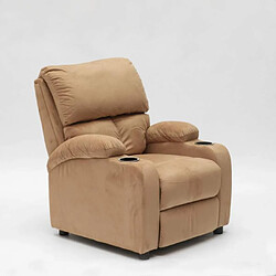 Acheter Produceshop Fauteuil relax inclinable avec repose-pieds en microfibre de velours Lucrezia, Couleur: Beige