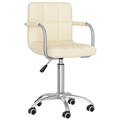 vidaXL Chaise pivotante de salle à manger Crème Tissu