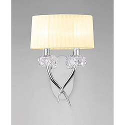 Luminaire Center Applique murale Loewe 2 Ampoules E14, chrome poli avec Abat jour crème