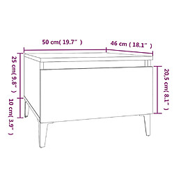 vidaXL Table d'appoint Noir 50x46x35 cm Bois d'ingénierie pas cher