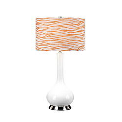 Elstead Lighting Lampe de table Milo avec abat-jour rond, nickel poli, blanc, orange