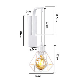 Stoex (2X) Applique Murale Rétro Lampe Murale Vintage Applique Murale Moderne Applique Murale D'Intérieur Blance Pour Chambre À Coucher, Bar, Bureau, E27 pas cher