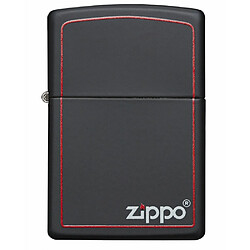 Original Zippo 218ZB Matte Black Red Trim With Logo Lighter-a epreuve du vent