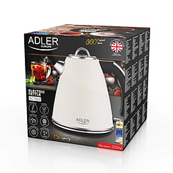 Bouilloire Adler AD 1343 creme Beige Acier inoxydable 2200 W 1850 W 1,5 L 