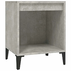 Maison Chic Table de chevet,Table de nuit,Table d'appoint pour salon Gris béton 40x35x50 cm -MN39041