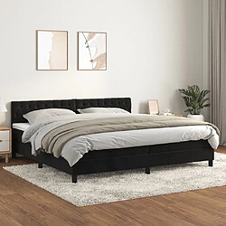 Maison Chic Lit Adulte - Lit simple Lit à sommier tapissier et matelas moelleux - Meuble de Chambre - Noir 200x200 cm Velours -MN26581