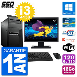 PC Tour Lenovo M93p Ecran 19" Intel i3-4130 RAM 16Go SSD 120Go Windows 10 Wifi · Occasion 