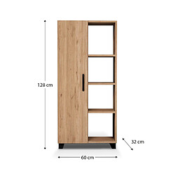 Acheter Armoire Multifonction Catter House Larisa Arena 60x32x128cm 1 Porte, 3 Étagères Externes, 3 Étagères Internes à Hauteur Réglable